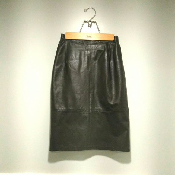 GENUINE LEATHER ◾ Leather Pencil Skirt - Picture 1 of 3